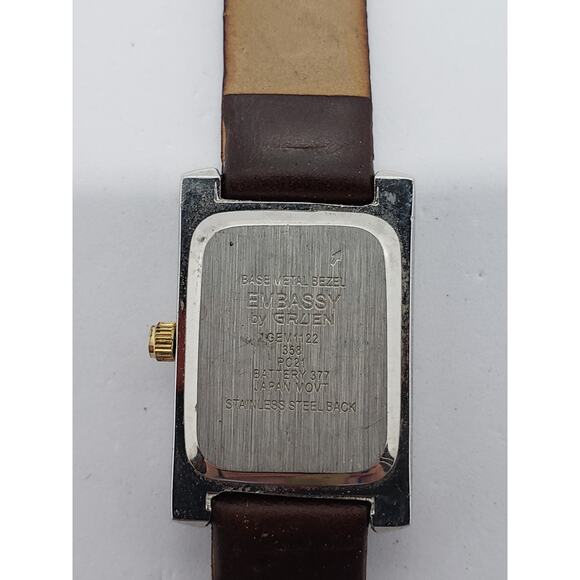 Embassy by Gruen women\'s dress watch. Large square face. GEM1122, 358, PC21 main image 9